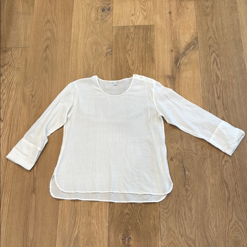 James Perez size 4 White Long Sleeve Blouse